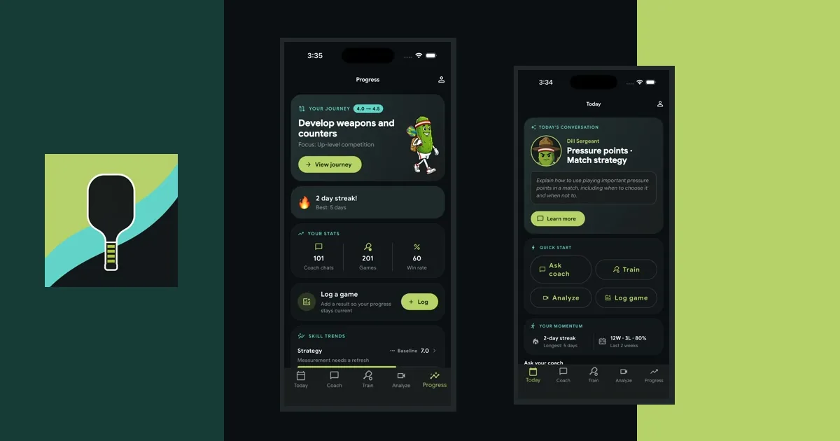 Coach Pickle progress dashboard and personalized daily coaching plan
